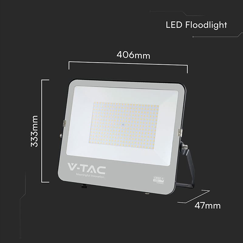 V-Tac Proiector LED Proiector LED V-Tac 200W SMD Cree 27000 lm 6500K Alb Rece IP65 135 lm/W cu cablu 1 m Negru/Gri