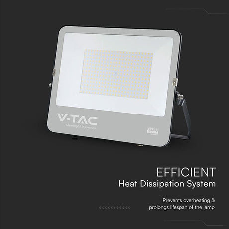 V-Tac Proiector LED Proiector LED V-Tac 200W SMD Cree 27000 lm 6500K Alb Rece IP65 135 lm/W cu cablu 1 m Negru/Gri