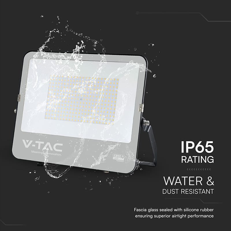 V-Tac Proiector LED Proiector LED V-Tac 200W SMD Cree 27000 lm 6500K Alb Rece IP65 135 lm/W cu cablu 1 m Negru/Gri