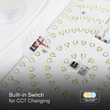 V-Tac Plafoniera LED PLAFONIERA LED 15W IP20 SENZOR DE MISCARE 3IN1 - ALB