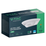 V-Tac Lampa LED LAMPA PERETE LED 10W IP54 SENZOR DE MISCARE 3IN1 - ALB