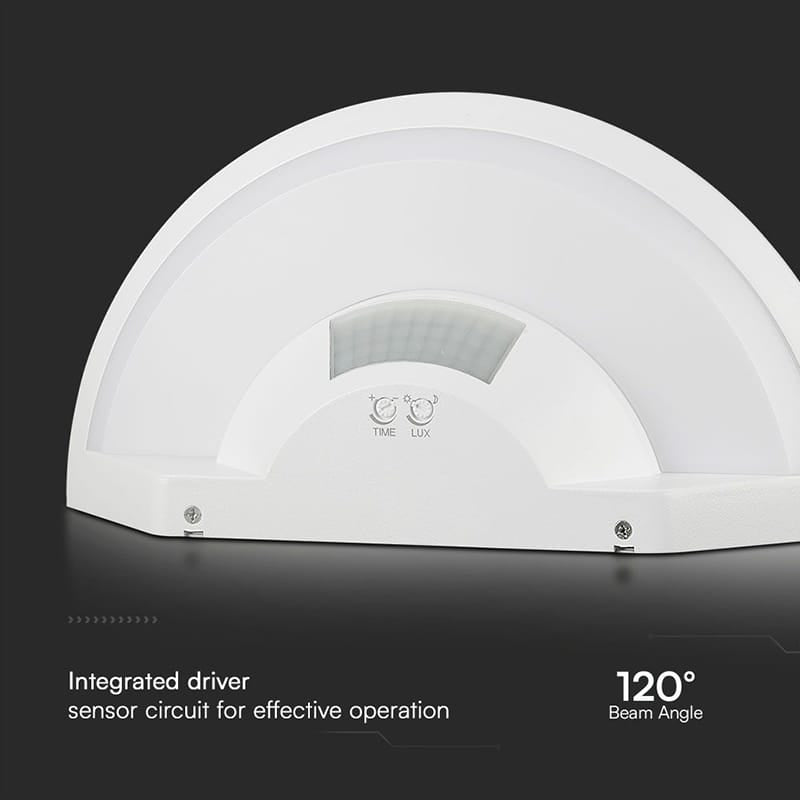 V-Tac Lampa LED LAMPA PERETE LED 10W IP54 SENZOR DE MISCARE 3IN1 - ALB