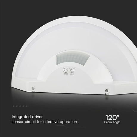 V-Tac Lampa LED LAMPA PERETE LED 10W IP54 SENZOR DE MISCARE 3IN1 - ALB