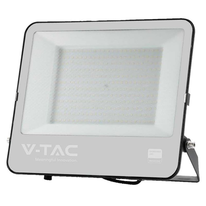 V-Tac Reflector LED Reflector LED V-Tac 200W SMD Samsung 6500K Alb Rece IP65, Negru, cablu 1 m, 17540 lm
