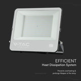 V-Tac Reflector LED Reflector LED V-Tac 200W SMD Samsung 6500K Alb Rece IP65, Negru, cablu 1 m, 17540 lm