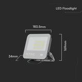 V-Tac Reflector LED REFLECTOR LED SMD 50W 6500K IP65 CIP SAMSUNG - NEGRU/GRI
