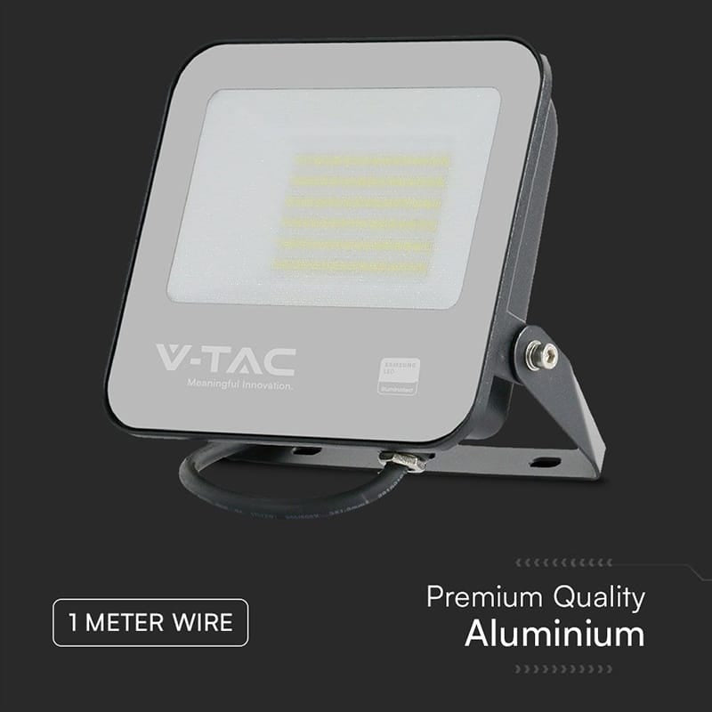 V-Tac Reflector LED REFLECTOR LED SMD 50W 6500K IP65 CIP SAMSUNG - NEGRU/GRI
