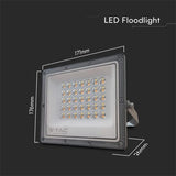 V-Tac Reflector LED REFLECTOR LED SMD 30W 3IN1 IP65 CABLU - GRI