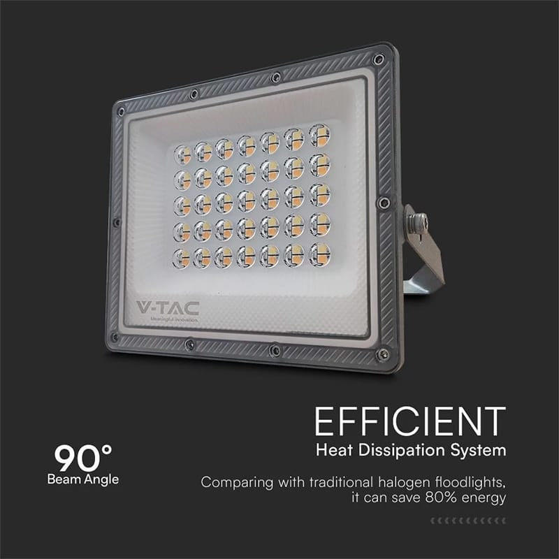 V-Tac Reflector LED REFLECTOR LED SMD 30W 3IN1 IP65 CABLU - GRI