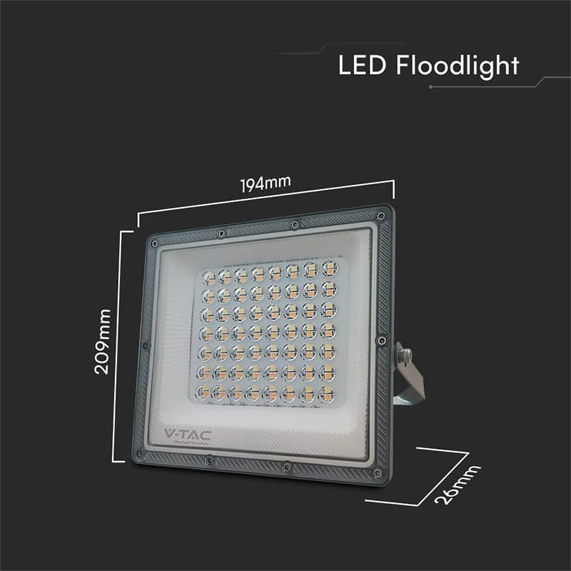 V-Tac Reflector LED REFLECTOR LED SMD 50W 3IN1 IP65 CABLU - GRI