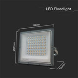 V-Tac Reflector LED REFLECTOR LED SMD 50W 3IN1 IP65 CABLU - GRI