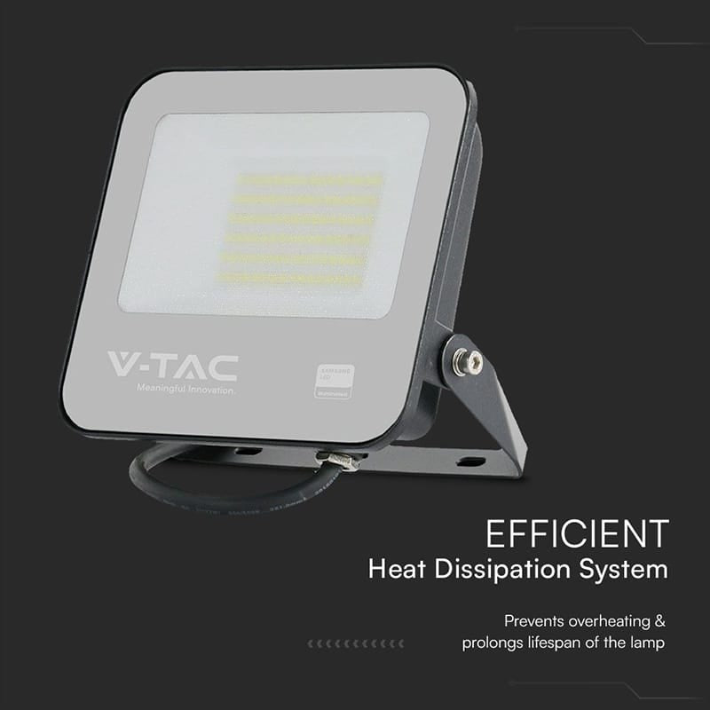 V-Tac Reflector LED REFLECTOR LED SMD 50W 4000K IP65 CIP SAMSUNG - NEGRU/GRI