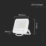 V-Tac Reflector LED REFLECTOR LED SMD 50W 6500K IP65 CIP SAMSUNG - ALB/GRI
