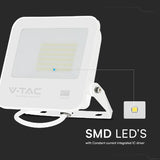 V-Tac Reflector LED REFLECTOR LED SMD 50W 6500K IP65 CIP SAMSUNG - ALB/GRI