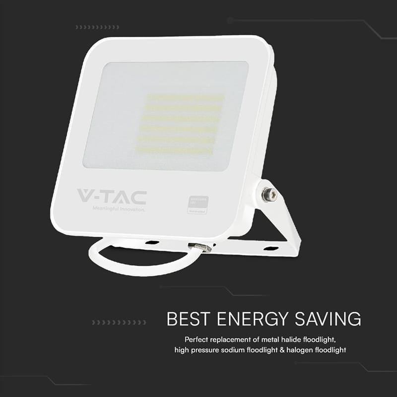 V-Tac Reflector LED REFLECTOR LED SMD 50W 6500K IP65 CIP SAMSUNG - ALB/GRI