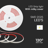 V-Tac Banda LED Bandă LED COB V-Tac 12,5W/m 220-240V IP65 Alb Neutru 4000K, 10m, 1100 lm/m, 8mm