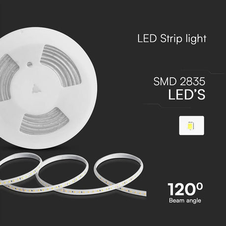 V-Tac Banda LED BANDA LED SMD 2835 10.5W/M 220-240V IP65 VERDE ROLA 10M