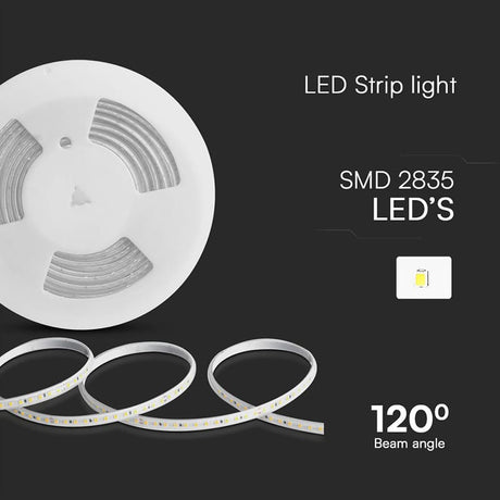 V-Tac Banda LED BANDA LED SMD 2835 10.5W/M 220-240V IP65 3000K ROLA 10M
