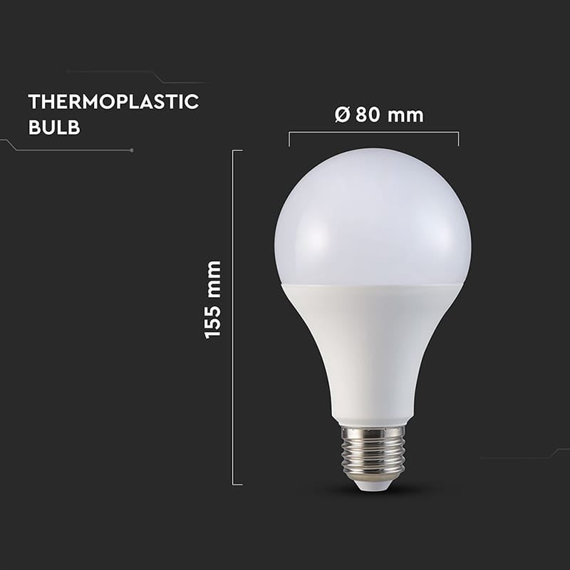V-Tac Bec LED BEC LED A80 E27 20W 3000K ALB CALD
