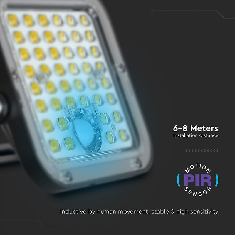 V-Tac Reflector LED Reflector LED Solar V-Tac 10W 1500lm IP65 cu Baterie 3600mAh, 4000K+6000K, Negru