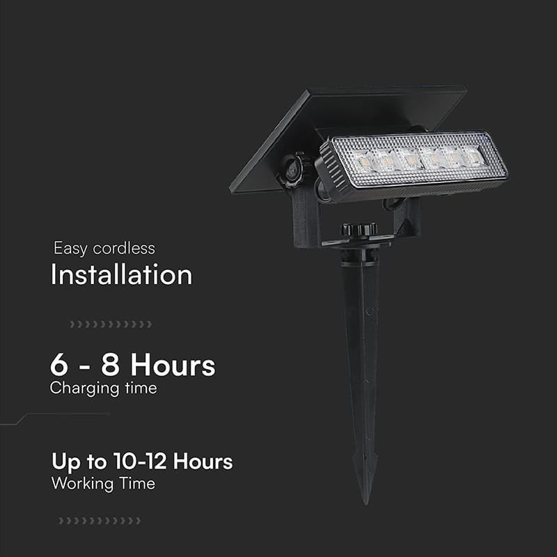 V-Tac Lampa LED LAMPA LED SOLARA 0.9W 3000K 2IN1 MONTAJ PERETE + TARUS GRADINA IP65