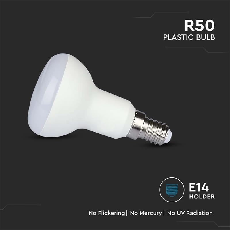 V-Tac Bec LED BEC LED R50 E14 4.8W 3000K ALB CALD