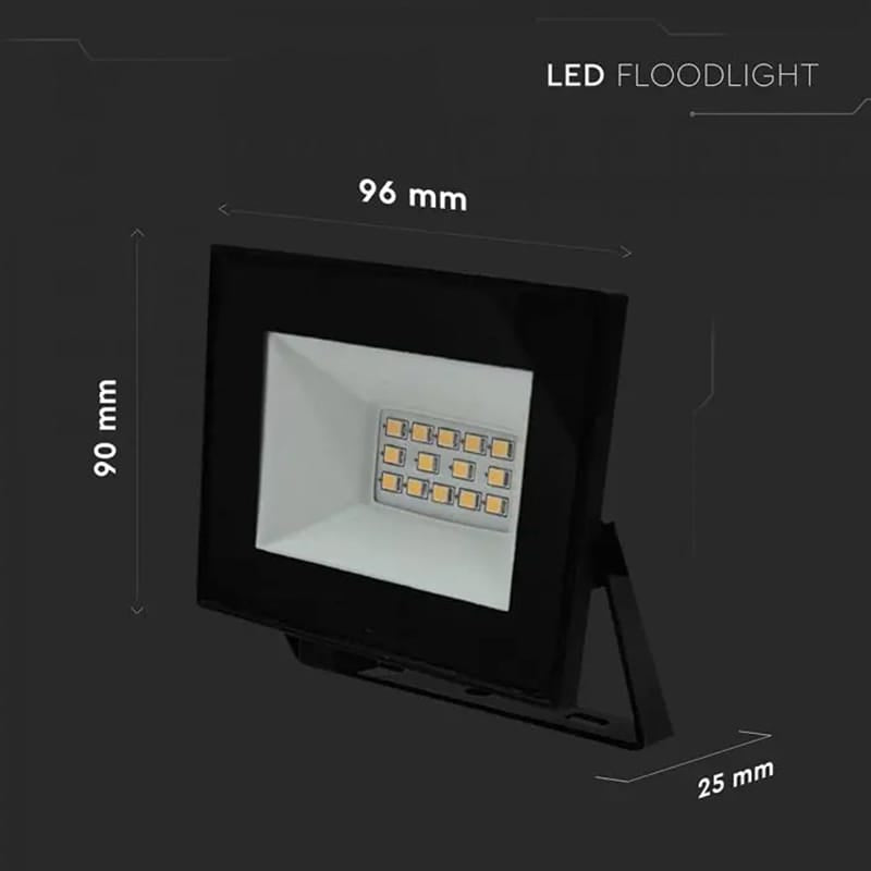 V-Tac Reflector LED REFLECTOR LED SMD 10W 6500K IP65 - NEGRU