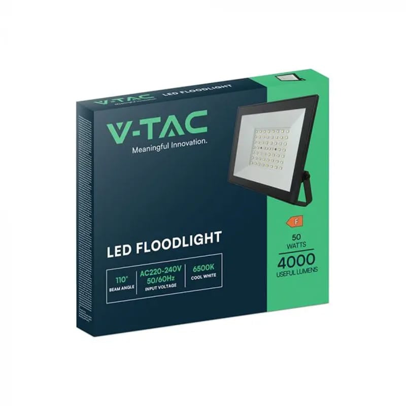V-Tac Reflector LED REFLECTOR LED SMD 50W 6500K IP65 - NEGRU