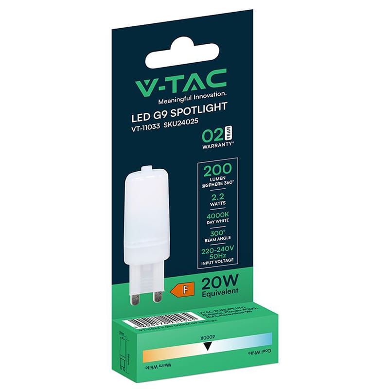 V-Tac Bec LED BEC LED G9 2.2W 4000K