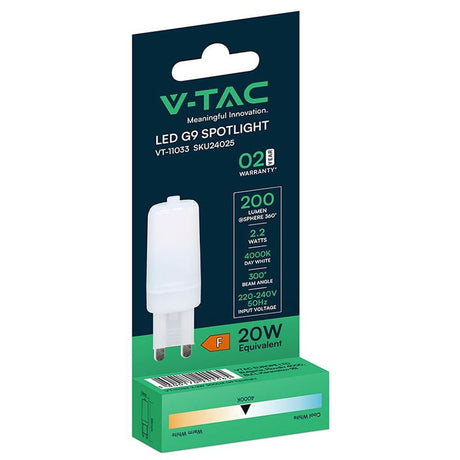 V-Tac Bec LED BEC LED G9 2.2W 4000K
