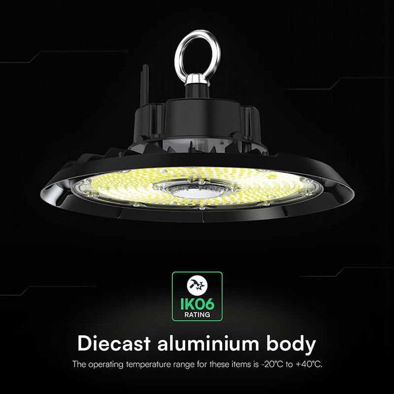 V-Tac Corp iluminat Corp Iluminat Industrial LED Highbay UFO V-Tac 100W 15500lm 4000K Alb Natural IP65 Cip CREE Aluminiu Negru