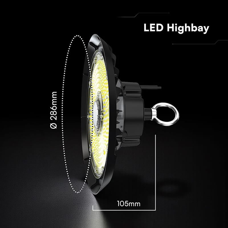 V-Tac Proiector LED Proiector LED industrial tip UFO V-Tac 150W 23250 lm 6500K IP65 cip CREE 90° 155 lm/W negru