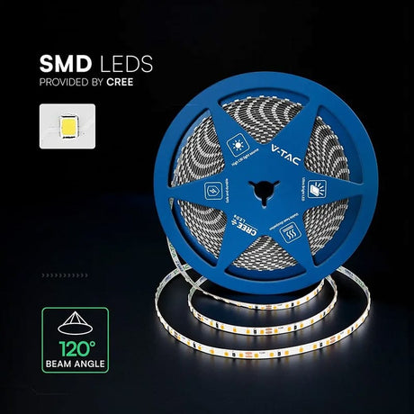 V-Tac Banda LED BANDA LED 5MM 8W/M 24V IP20 ROLA 10M 3000K CIP CREE