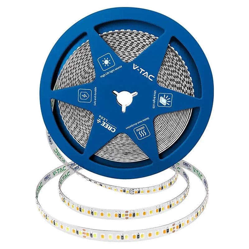 V-Tac Banda LED Banda LED V-Tac SKU-240836 | SMD2835, 15W/m, 24V, CRI≥90, IP20, 192LED/m