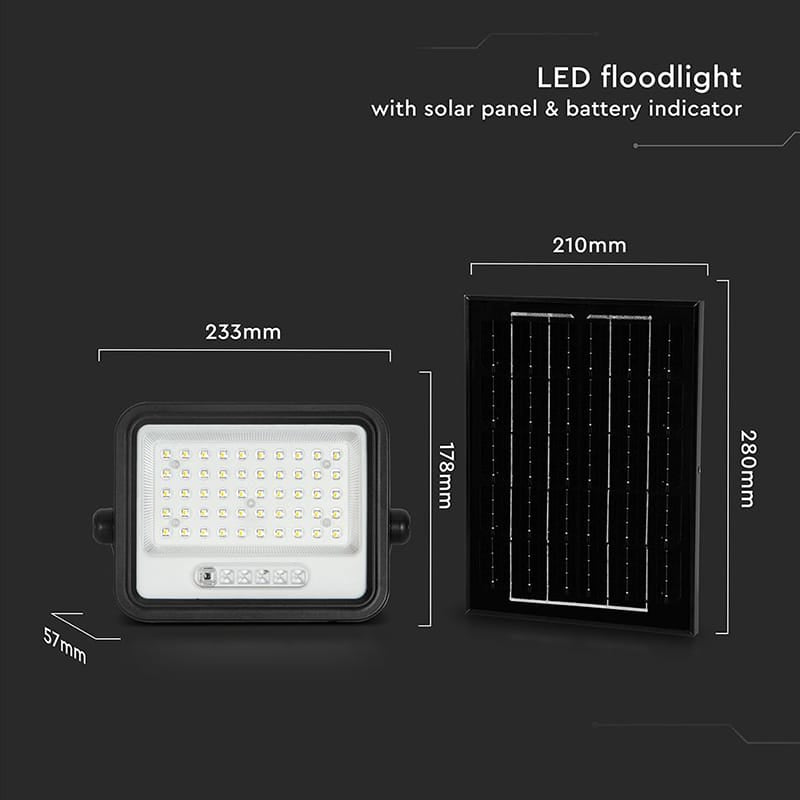 V-Tac Panou solar Reflector Solar V-Tac SKU-24083 | 100W, 1200LM, 7in1, Negru