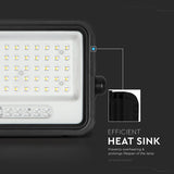 V-Tac Panou solar Reflector Solar V-Tac SKU-24083 | 100W, 1200LM, 7in1, Negru