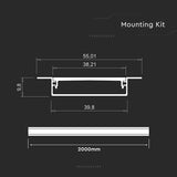 V-Tac Banda LED Profil Aluminiu V-Tac SKU-24101 | Banda LED, 2m, 40x10mm, Argintiu