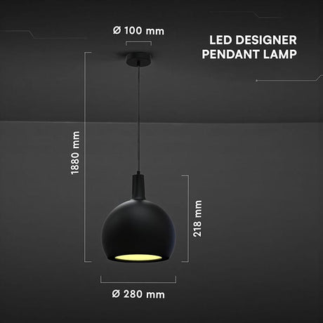 V-Tac Pendul decorativ Pendul V-Tac SKU-24126 | E27, Negru, IP20, 280x218mm, Max 60W
