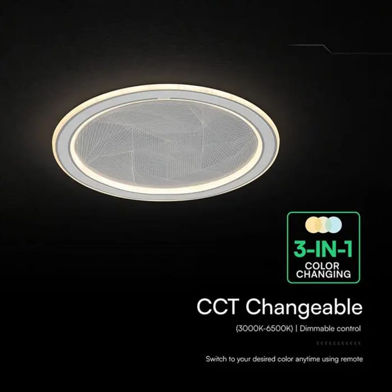 V-Tac Plafoniera LED Plafoniera LED V-Tac SKU-24184 | 50W, 3 in 1, Dimabila, Telecomanda, 4000lm, Ø550mm