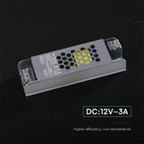 V-Tac Adaptor de alimentare Sursa Alimentare V-Tac SKU-24254 | Slim, 12V, 36W, 3A, IP20
