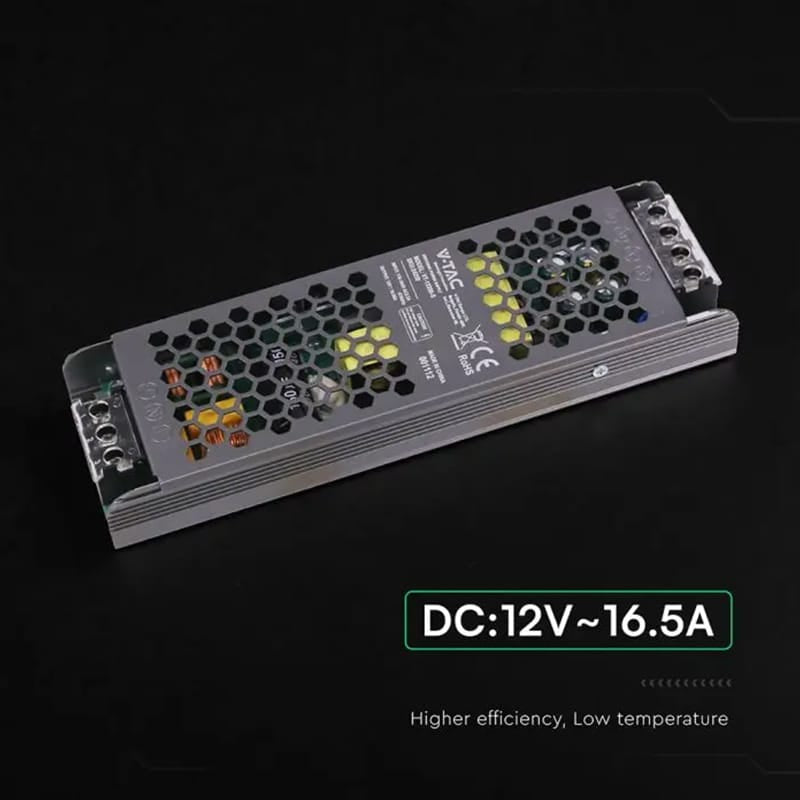V-Tac Sursa alimentare Sursa Alimentare V-Tac SKU-24259 | Slim 12V, 200W, 16.5A, IP20