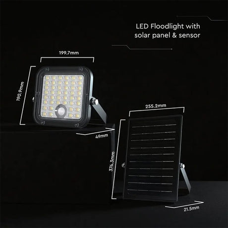 V-Tac Proiector LED Proiector LED Solar V-Tac SKU-24277 | 30W, 4800lm, IP65, 3in1, Alb Rece/Neutru