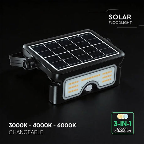 V-Tac Proiector LED Proiector LED V-Tac SKU-24341 | Solar, 7W, 3in1, Negru