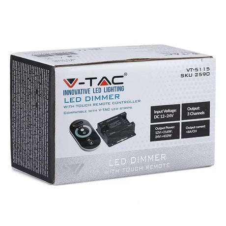 V-Tac Controller remote Controller Banda LED V-Tac SKU-2590 | Dimabil, Touch, 12V 216W, 24V 432W