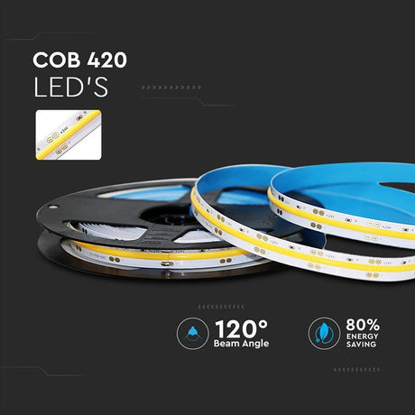 V-Tac BANDA LED 512 COB IP20 24V 6000K ALB RECE