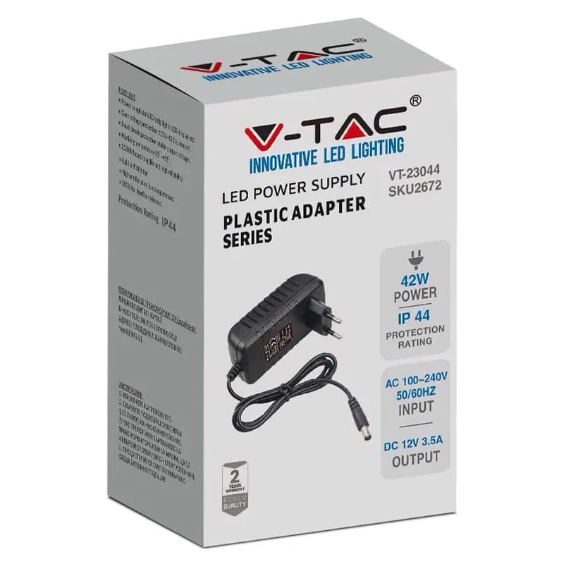 V-Tac ALIMENTATOR 42W 12V 3.5A IP44