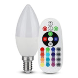 V-Tac BEC LED E14 3.5W DIMABIL RGB SI 6400K + TELECOMANDA