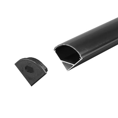 V-Tac PROFIL ALUMINIU PENTRU BANDA LED 2M 15.8MM X 15.8.MM - NEGRU