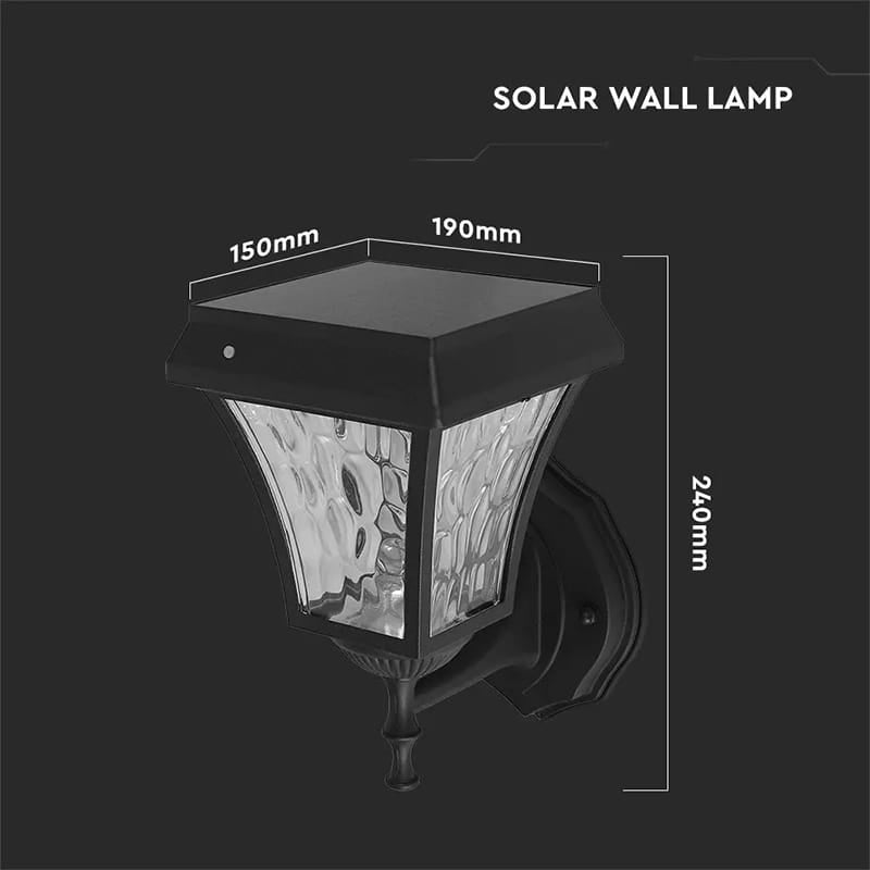 V-Tac Corp de iluminat LED solar exterior V-TAC 2W IP65, 110 lm, 3 temperaturi de culoare, negru mat