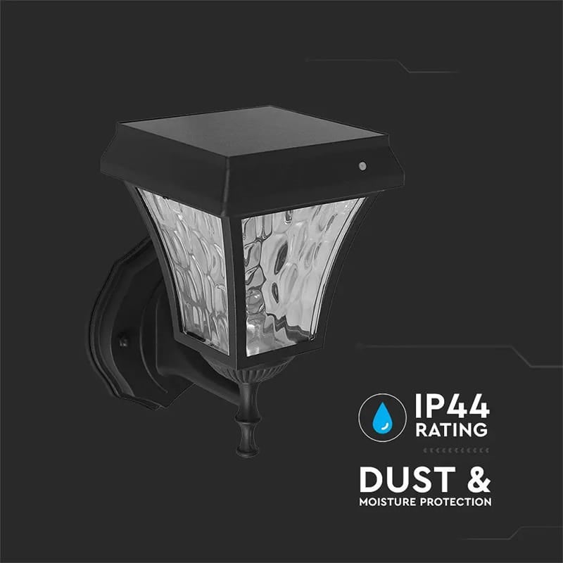 V-Tac Corp de iluminat LED solar exterior V-TAC 2W IP65, 110 lm, 3 temperaturi de culoare, negru mat